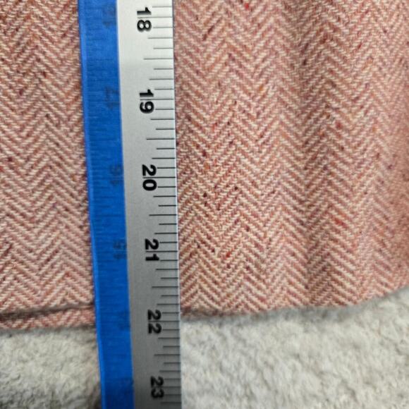 Ann Taylor LOFT Pink Tweed Herringbone Skirt A-line Women's Sz 10 Wool Silk - Picture 5 of 8